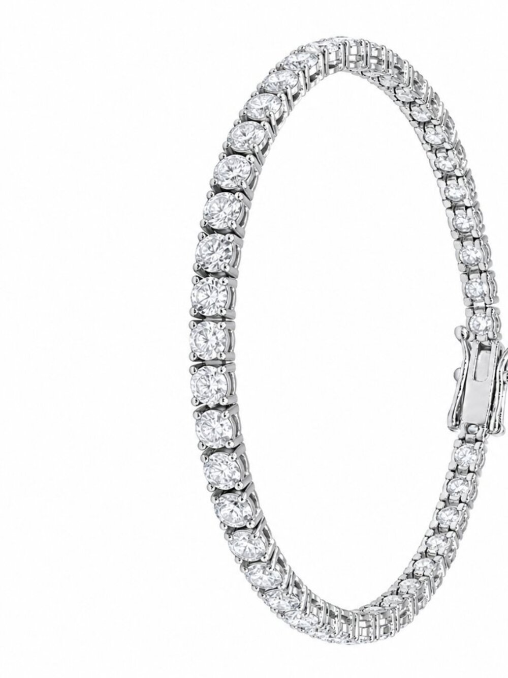 3 Cts Lab Grown Diamond Tennis Bracelet for Women,7"14k Gold Over Silver IGI